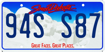 SD license plate 94SS87