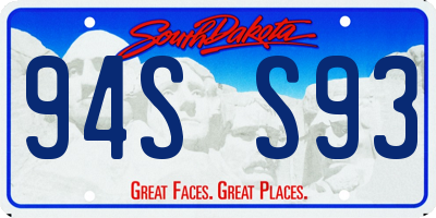 SD license plate 94SS93