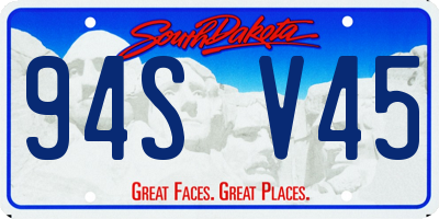 SD license plate 94SV45