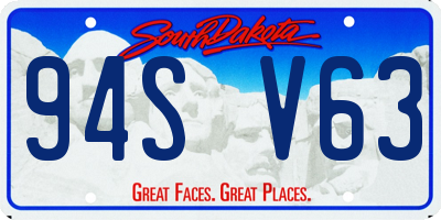 SD license plate 94SV63