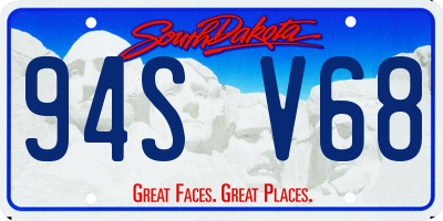 SD license plate 94SV68