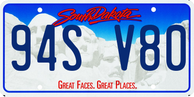 SD license plate 94SV80