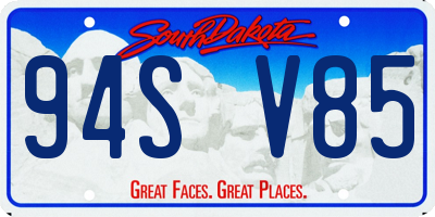 SD license plate 94SV85