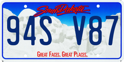 SD license plate 94SV87