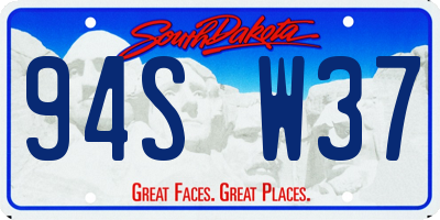 SD license plate 94SW37