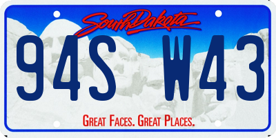 SD license plate 94SW43