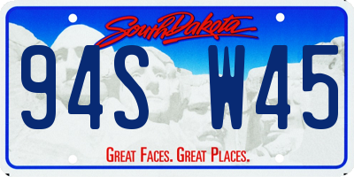 SD license plate 94SW45