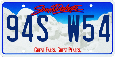 SD license plate 94SW54