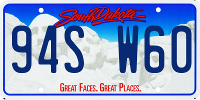 SD license plate 94SW60