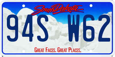 SD license plate 94SW62