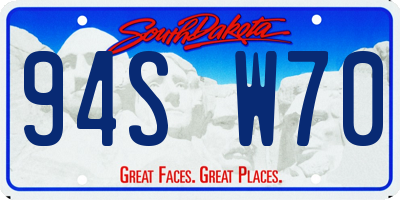 SD license plate 94SW70