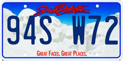 SD license plate 94SW72