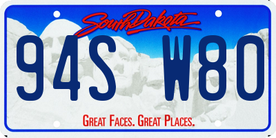 SD license plate 94SW80