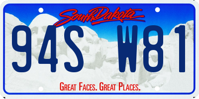 SD license plate 94SW81