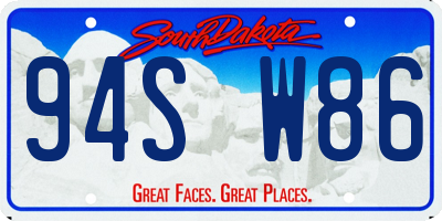 SD license plate 94SW86