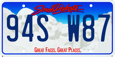 SD license plate 94SW87