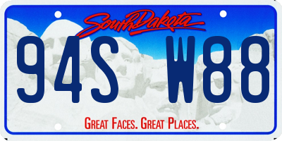 SD license plate 94SW88