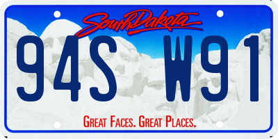 SD license plate 94SW91