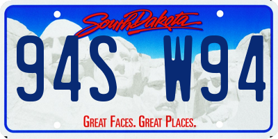 SD license plate 94SW94