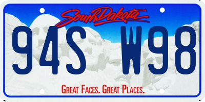 SD license plate 94SW98