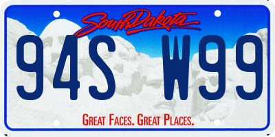 SD license plate 94SW99