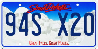 SD license plate 94SX20