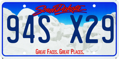 SD license plate 94SX29