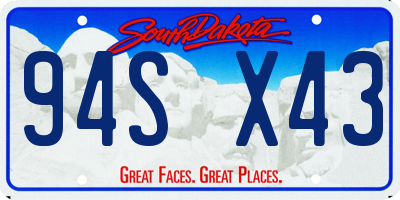 SD license plate 94SX43
