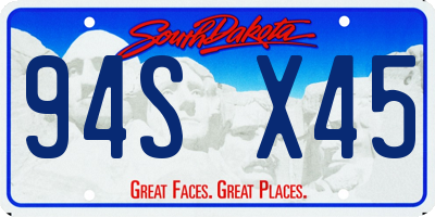 SD license plate 94SX45