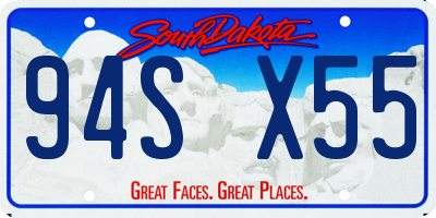 SD license plate 94SX55