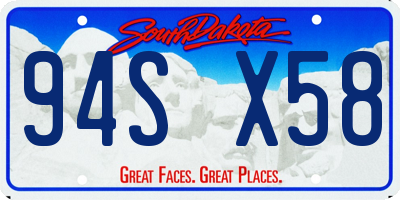 SD license plate 94SX58