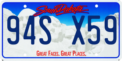 SD license plate 94SX59