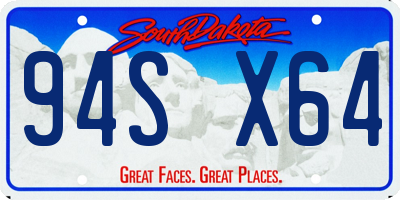 SD license plate 94SX64