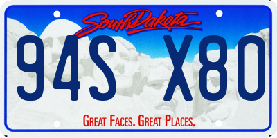 SD license plate 94SX80