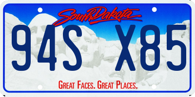 SD license plate 94SX85