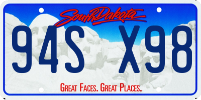 SD license plate 94SX98