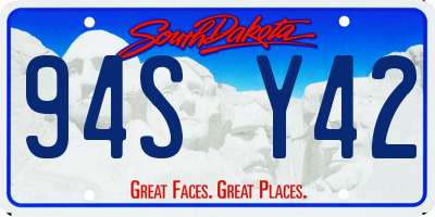 SD license plate 94SY42