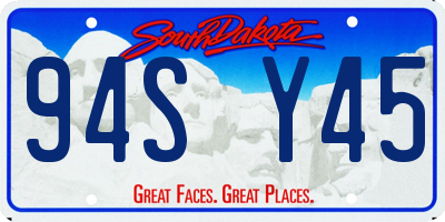 SD license plate 94SY45