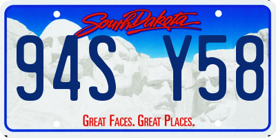 SD license plate 94SY58