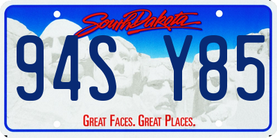 SD license plate 94SY85