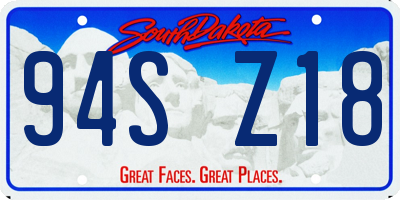 SD license plate 94SZ18