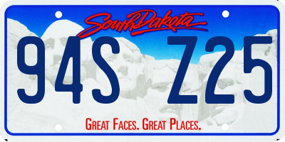 SD license plate 94SZ25