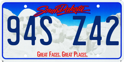 SD license plate 94SZ42