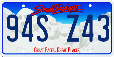 SD license plate 94SZ43