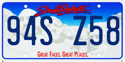 SD license plate 94SZ58