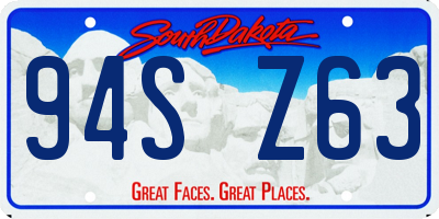 SD license plate 94SZ63