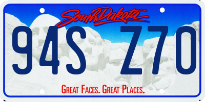 SD license plate 94SZ70