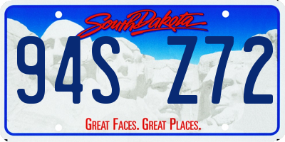 SD license plate 94SZ72