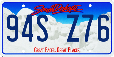 SD license plate 94SZ76