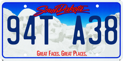 SD license plate 94TA38